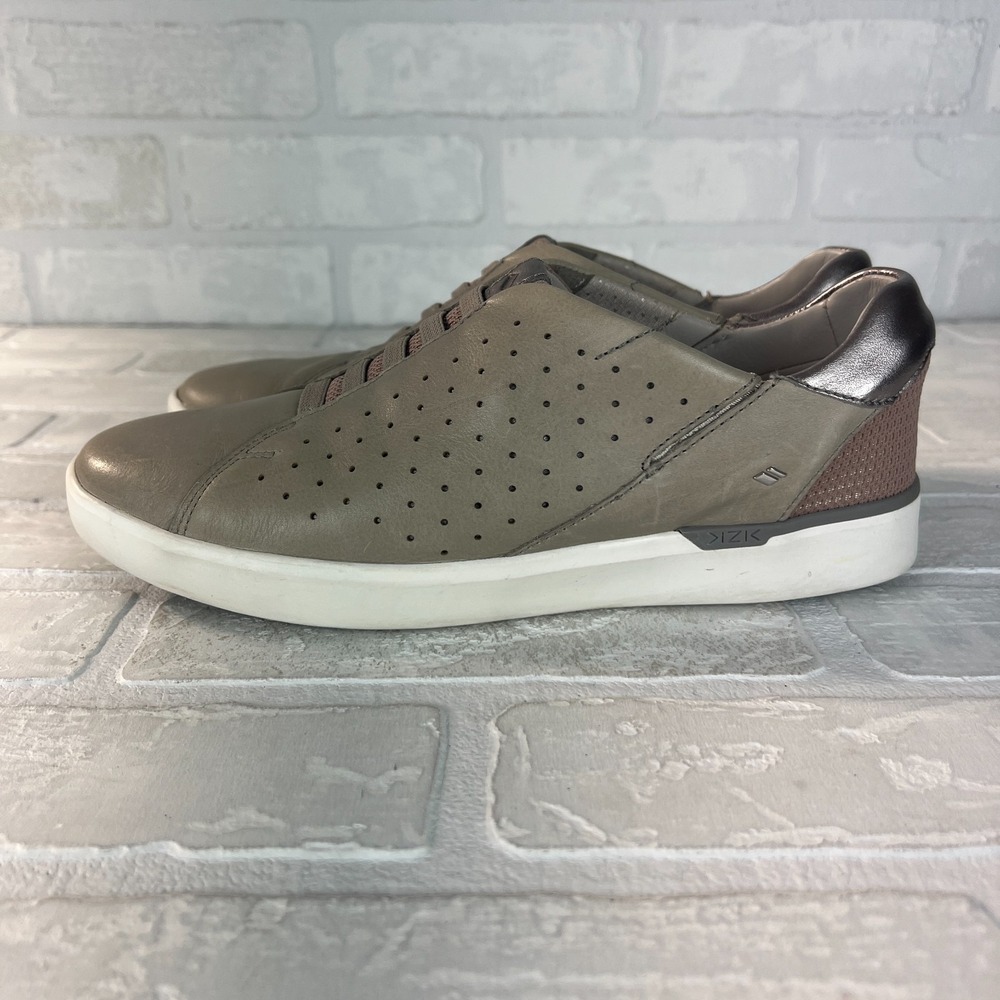 Kizik Miami Sneakers Womens 8 M Gray Metallic Leather Comfort Slip On Hands Free - Picture 6 of 13